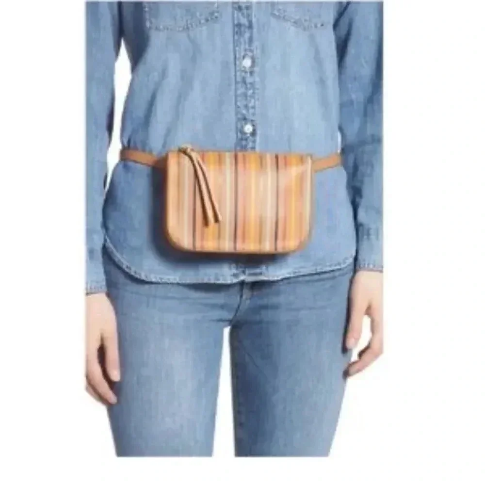 NWOT Madewell The Simple Pouch Belt Bag: Rainbow Stripe Edition